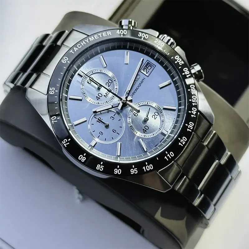 Seiko Spirit Chronograph Ice Blue Dial Men’s Watch- SBTR029